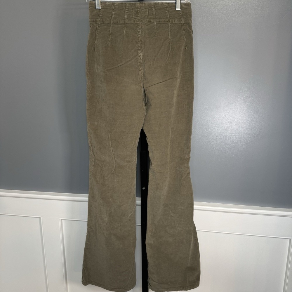 Free People We The Free Jayde Cord Flare Jeans Dried Basil Green 27 - Picture 6 of 13